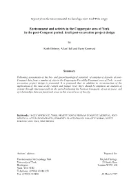 Environment and Activity in the Coppergate Area of York in the Post-Conquest Period: Draft Post-Excavation Project Design