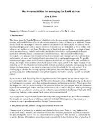 Managing the Earth System