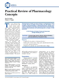 Practical Review of Pharm a C O L O G Y C O N C E P T S