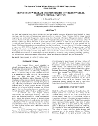 Status of Snow Leopard and Prey Species in Torkhow Valley, District Chitral, Pakistan