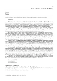 Carta Ao Editor / Letter to the Editor