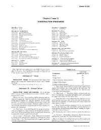 Chapter Comm 21 CONSTRUCTION STANDARDS