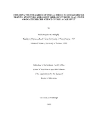 Development and Implementation of a Distance Education Graduate Degree Program in Exercise Science and Health Promotion (ESHP) Within The
