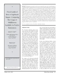 Floral Guilds of Bees in Sagebrush Steppe: Comparing Bee Usage Of