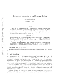 Geodesics of Projections in Von Neumann Algebras
