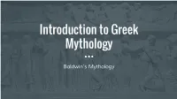 Introduction to Greek Mythology