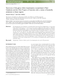 (Lepidoptera: Lycaenidae) in New Caledonia and the Wet Tropics of Australia, with a Review of Butterﬂy Endemism in These Regions