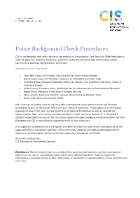 Police Background Check Procedures