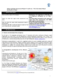 Rapid Needs Assessment Was the Information Presented in This Report Was Done