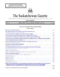 Sask Gazette, Part I, Jun 6, 2008