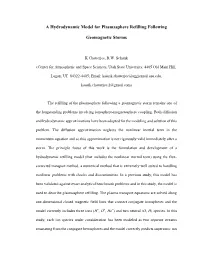 A Hydrodynamic Model for Plasmasphere Refilling Following