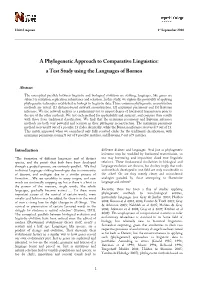 A Phylogenetic Approach to Comparative Linguistics: a Test Study Using the Languages of Borneo