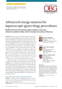 Advanced Energy Systems for Laparoscopic Gynecology Procedures