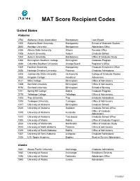 MAT Score Recipient Codes