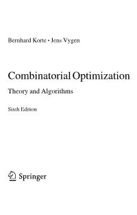 Combinatorialoptimization Theory and Algorithms