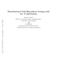 Distributional Null Hypothesis Testing with the T Distribution Arxiv