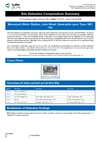 Site Asbestos Compendium Summary