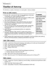 Timeline of Antwerp