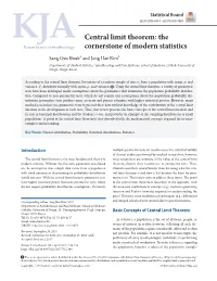 Central Limit Theorem: the Cornerstone of Modern Statistics