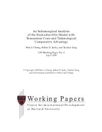 CID Working Paper No. 009 :: an Inframarginal Analysis of The