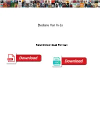 Declare Var in Js