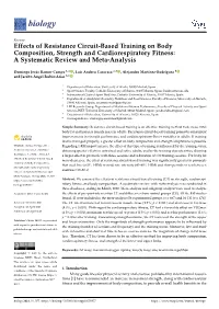 Effects of Resistance Circuit-Based Training on Body Composition, Strength and Cardiorespiratory Fitness: a Systematic Review and Meta-Analysis