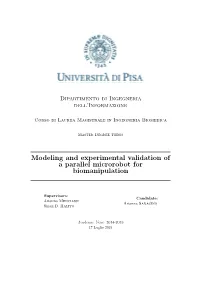 Modeling and Experimental Validation of a Parallel Microrobot for Biomanipulation