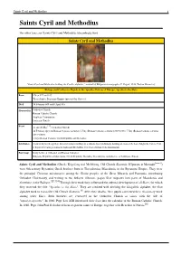 Saints Cyril and Methodius 1 Saints Cyril and Methodius