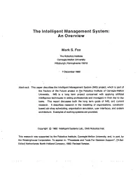 The Intelligent Management System: an Overview