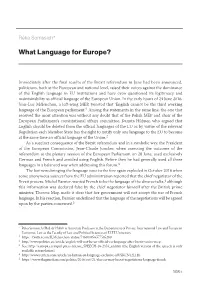 What Language for Europe?