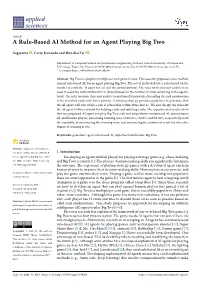 A Rule-Based AI Method for an Agent Playing Big Two
