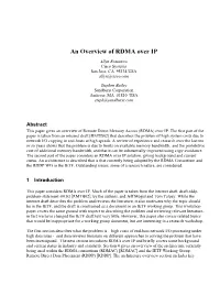 An Overview of RDMA Over IP