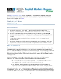 Derivatives Primer Analyst: Michele Wong