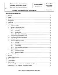 Methods, Method Verification and Validation Volume 2