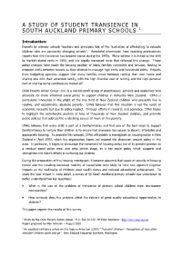 A Study of Transience in South Auckland Primary Schools