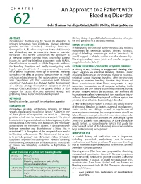 An Approach to a Patient with Bleeding Disorder