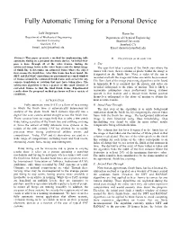 Fully Automatic Timing for a Personal Device
