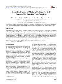 Recent Advances of Modern Protocol for C-C Bonds—The Suzuki Cross-Coupling