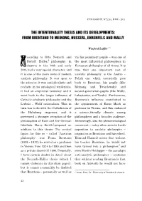 The Intentionality Thesis and Its Developments: from Brentano to Meinong, Husserl, Ehrenfels and Mally