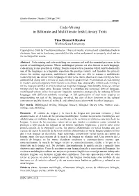 Code-Mixing in Biliterate and Multiliterate Irish Literary Texts