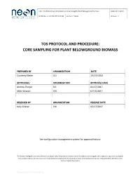 Core Sampling for Plant Belowground Biomass Date: 02/17/2017