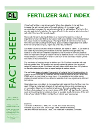 Fertilizer Salt Index