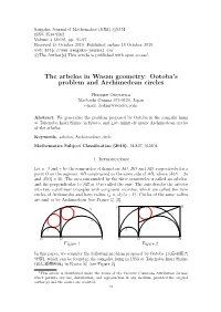 Hiroshi Okumura, the Arbelos in Wasan Geometry: Ootoba's Problem and Archimedean Circles, Pp.91-97