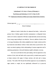 Suppression of Sourness in Binary and Tertiary Model Mixture Solutions