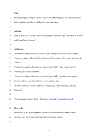 1 Persistent Organic Pollutant Burden, Experimental POP Exposure And