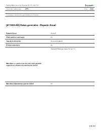 [411000-AR] Datos Generales - Reporte Anual