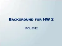 Background for Hw 2