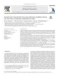 Endogenously Released Adenosine Causes Pulmonary Vasodilation During the Acute Phase of Pulmonary Embolization in Dogs☆