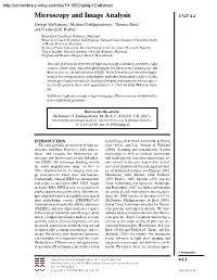 "Microscopy and Image Analysis"
