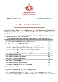 No. of Passengers Returned from Foreign Countries Till Date 13929 No